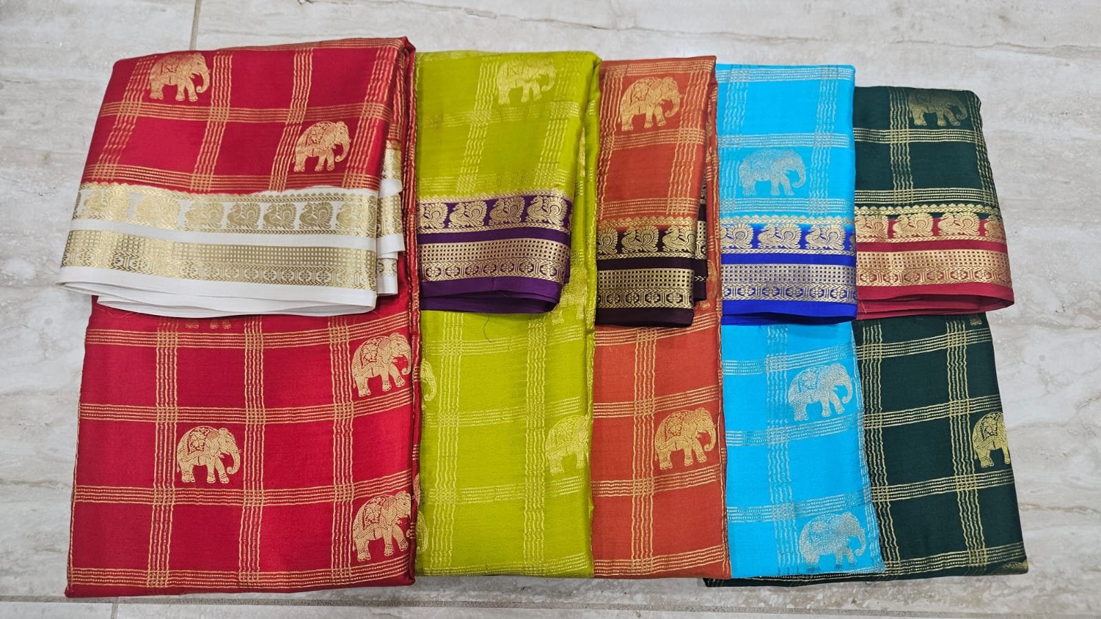 Mysore Silk Saree Elephant Design