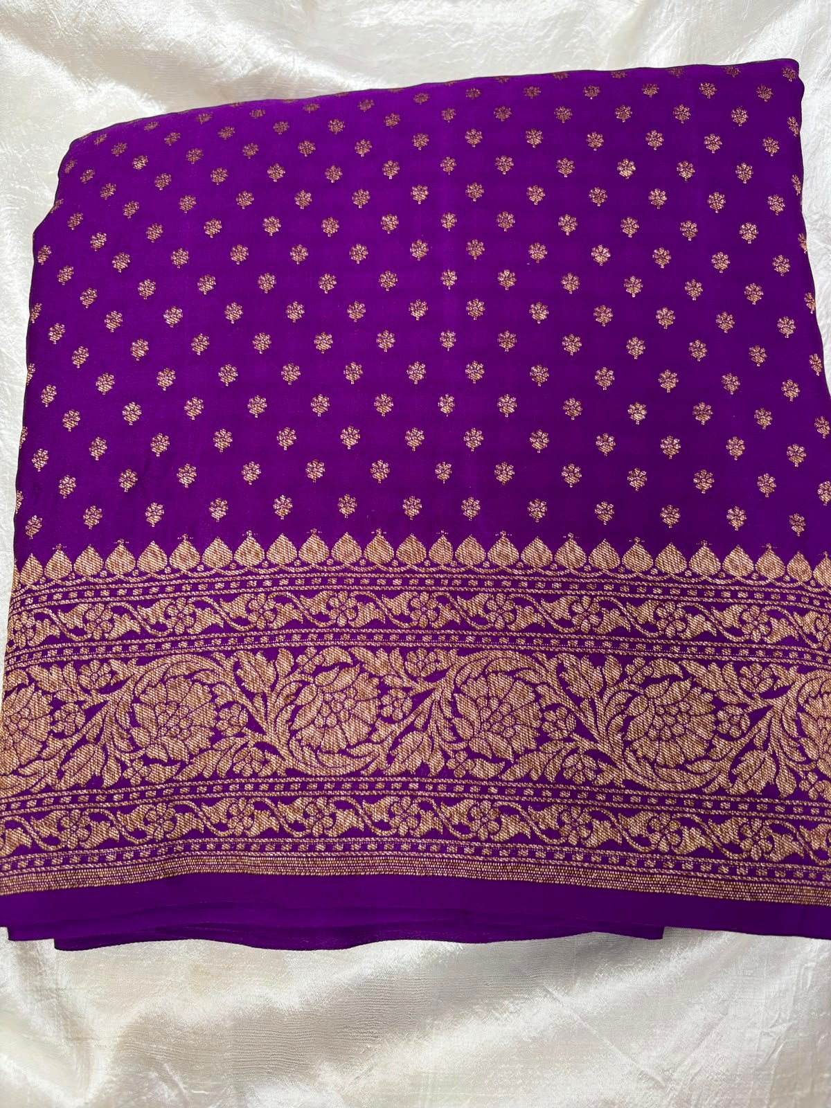 Banarasi Pure Crepe Saree - Image 3