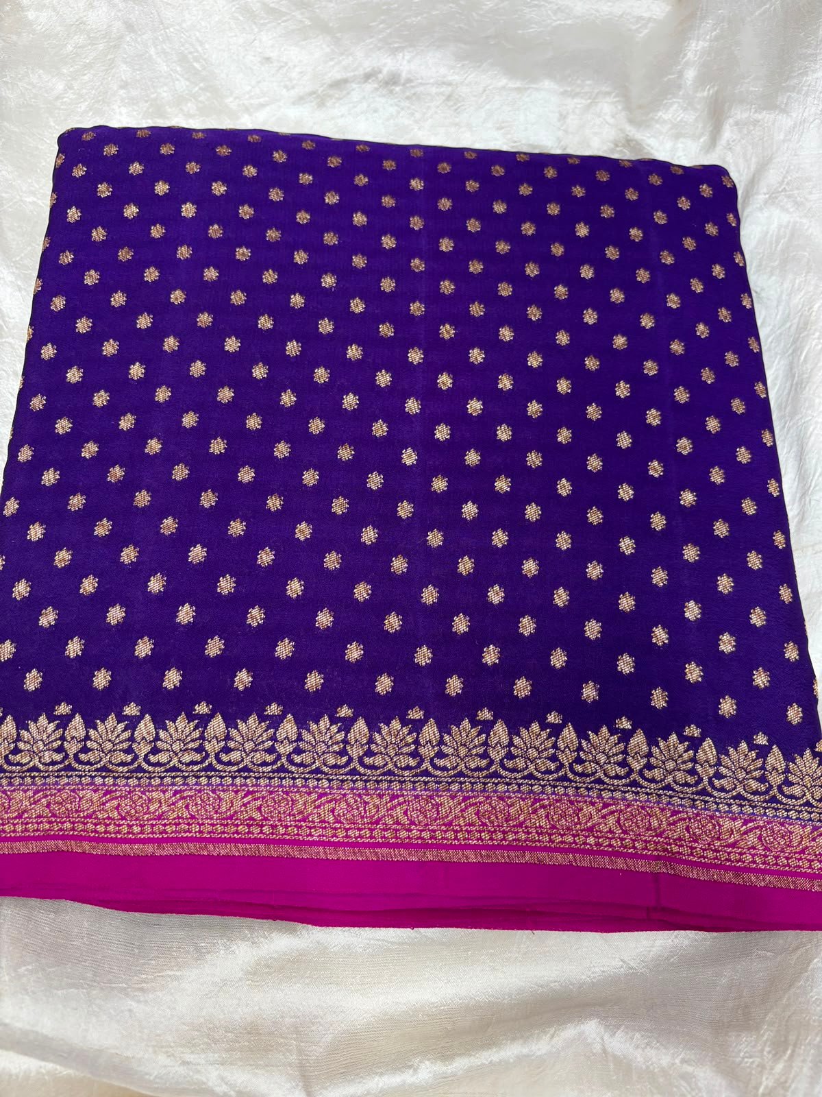 Banarasi Pure Crepe Saree - Image 3