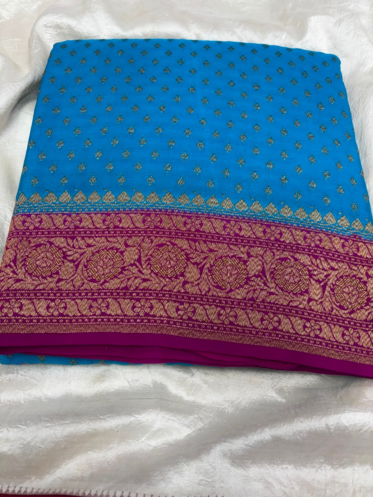 Banarasi Pure Crepe Saree - Image 7