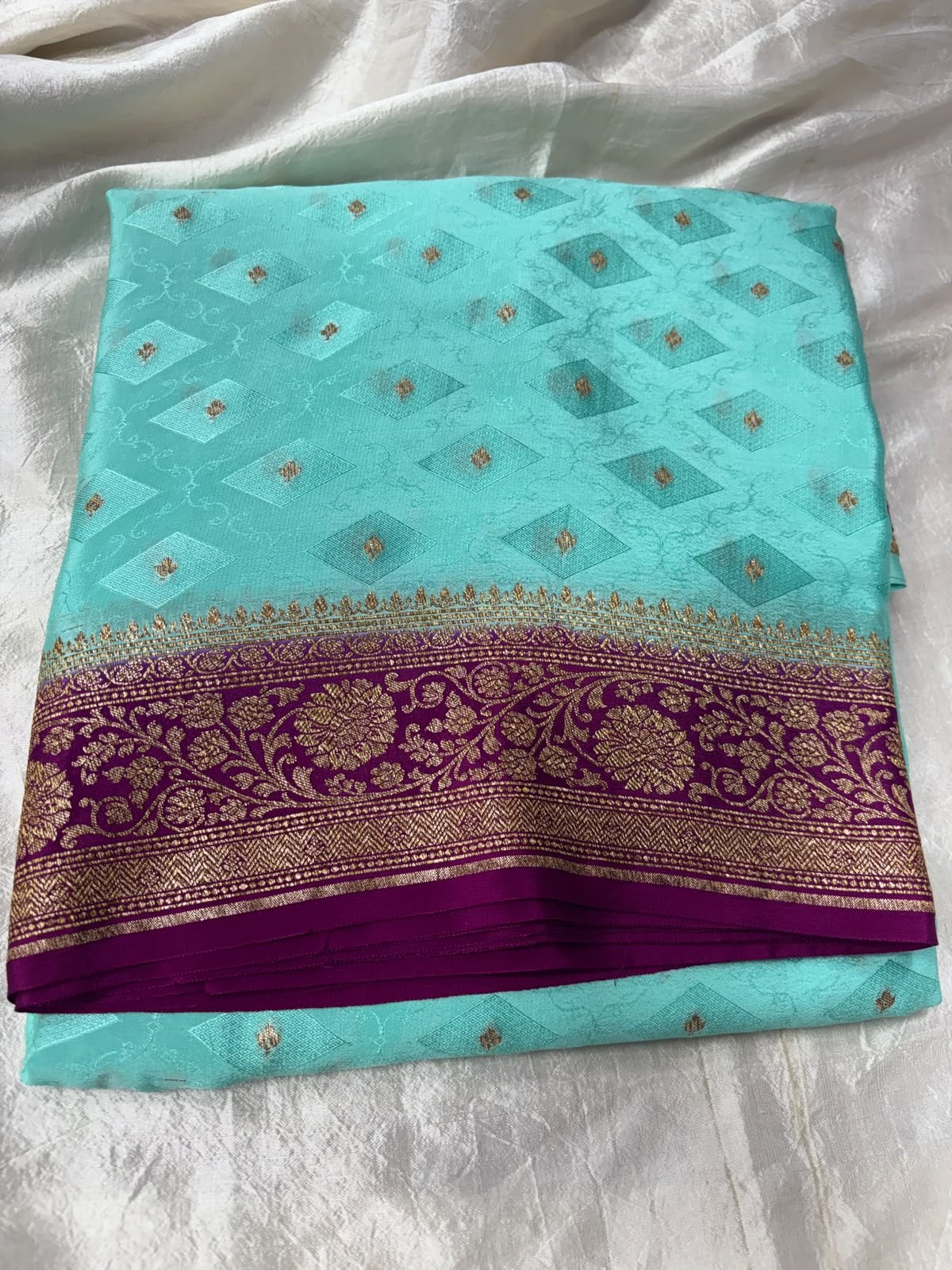 Banarasi Pure Crepe Saree # Navratri - Image 2
