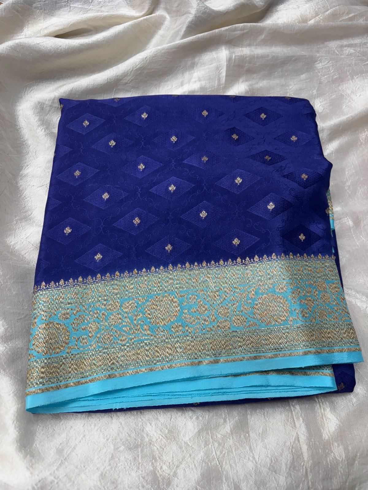 Banarasi Pure Crepe Saree # Navratri - Image 3