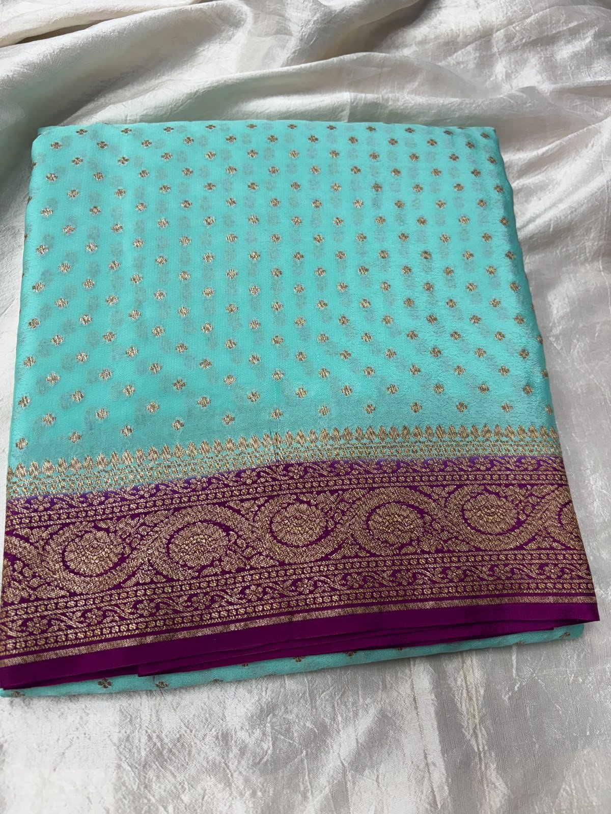 Banarasi Pure Crepe Saree # Navratri - Image 4