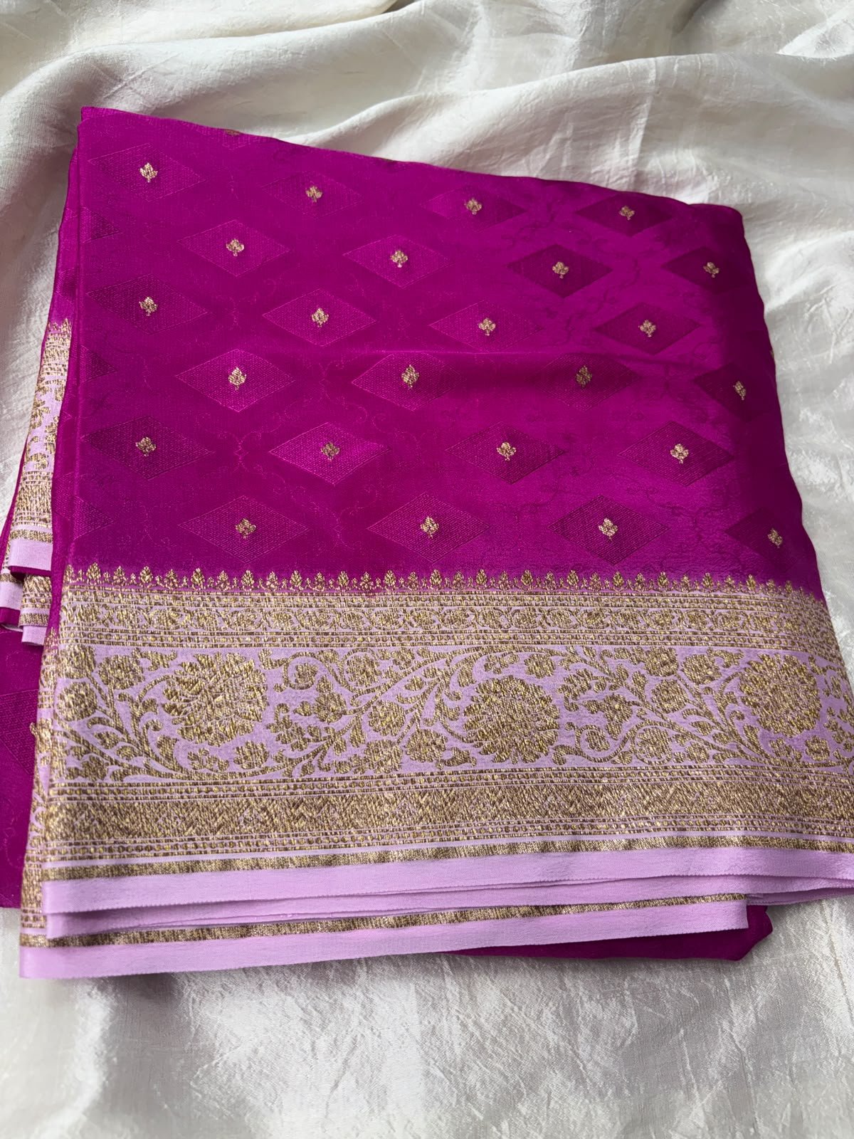 Banarasi Pure Crepe Saree # Navratri - Image 5
