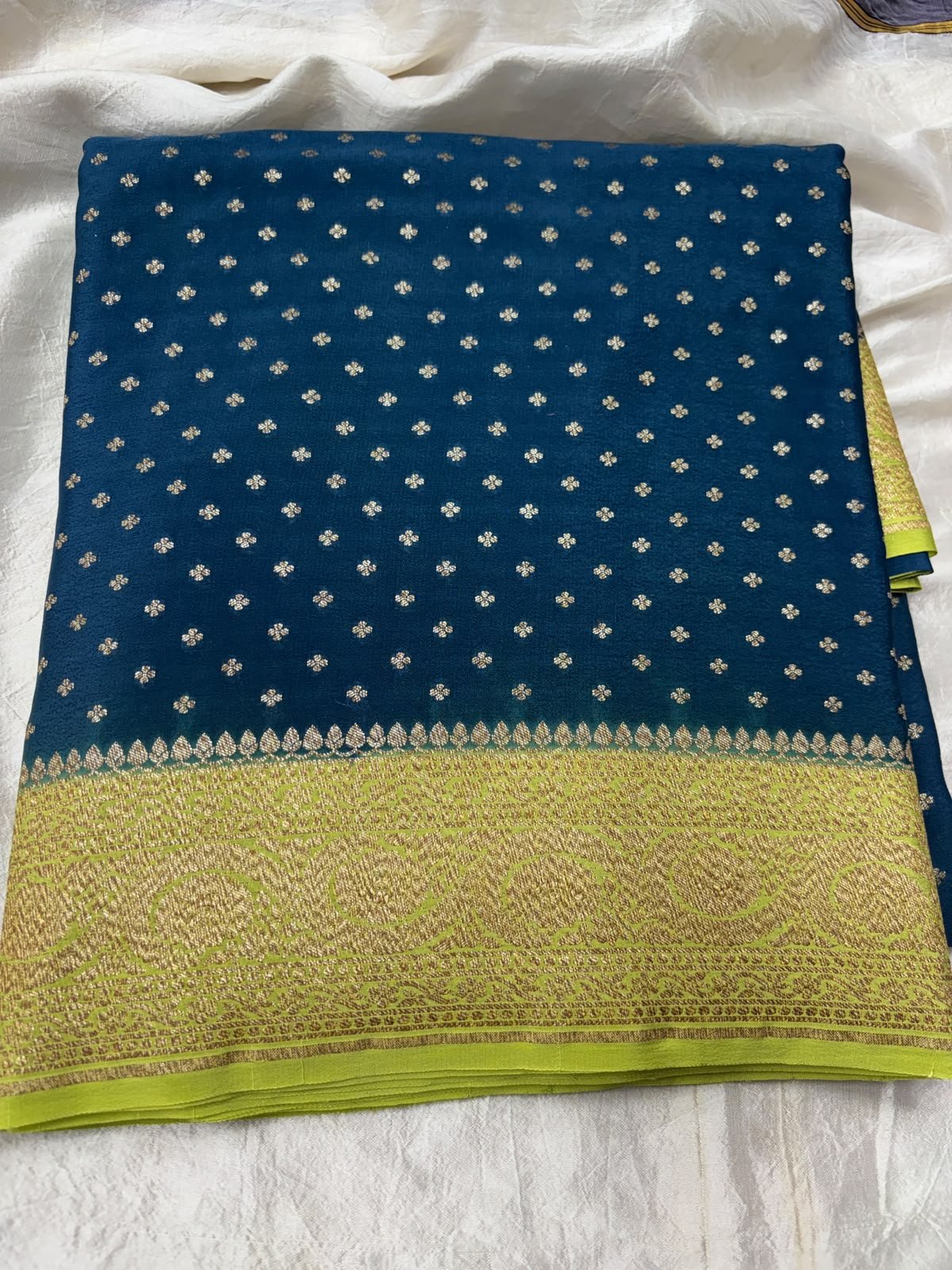 Banarasi Pure Crepe Saree # Navratri - Image 7